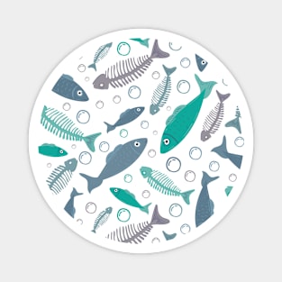 Fish Bones and fish pattern Magnet